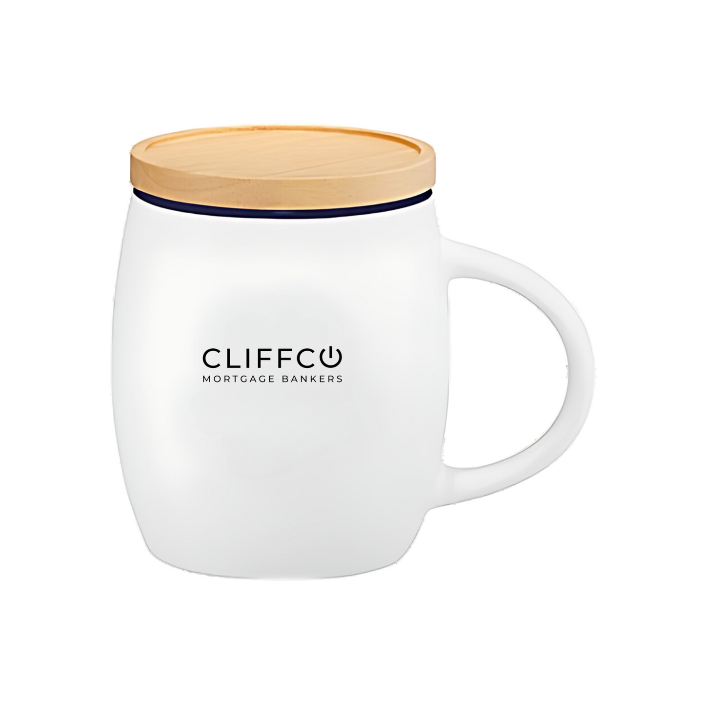 Cliffco Coffee Mug with Wood Lid Coaster 14oz. (25 pcs)